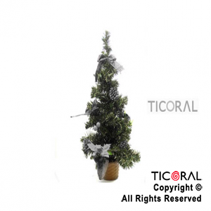ARBOL HS5258-2 DECORADO 30CM PLATA C/MAC x 1